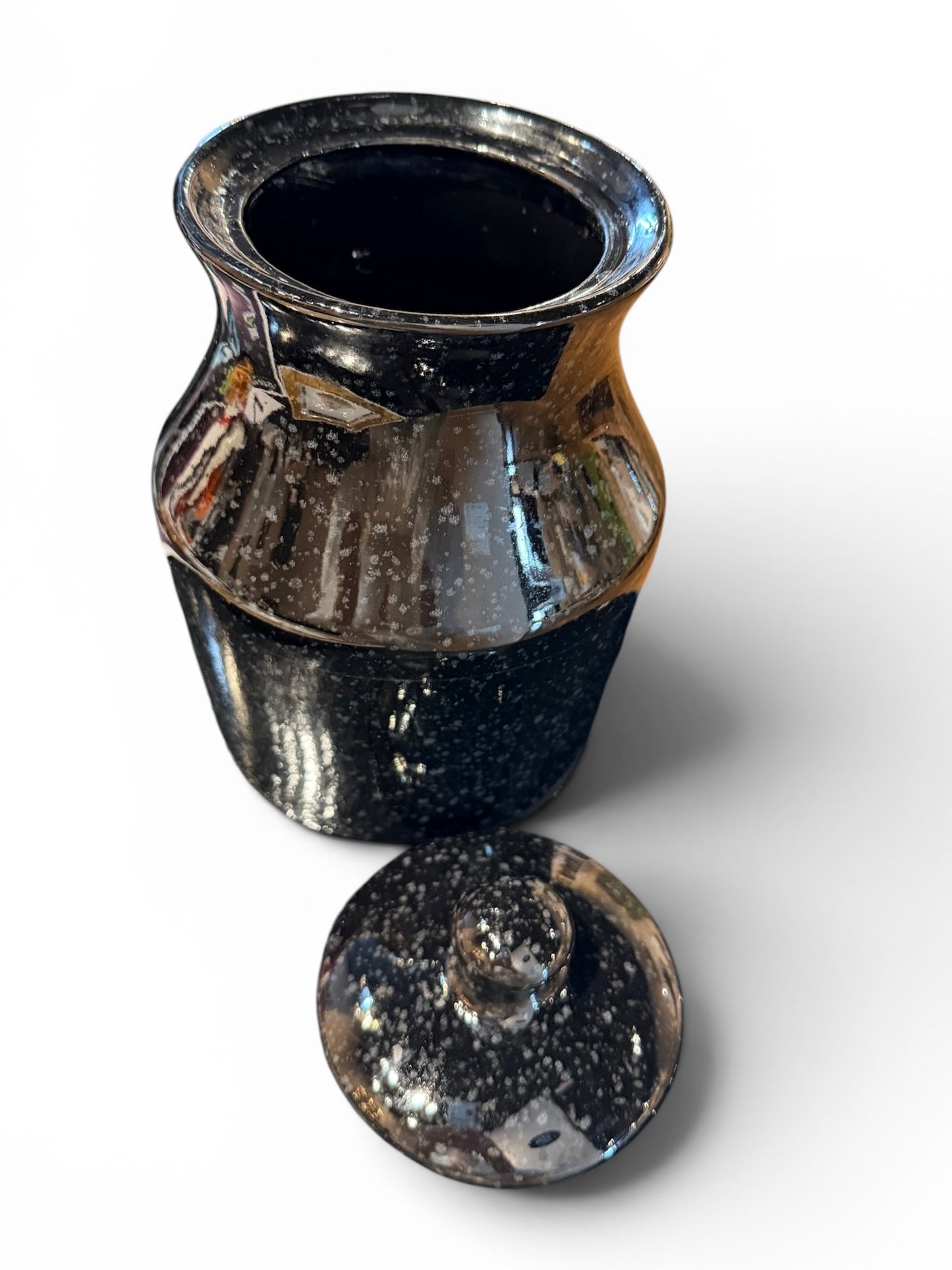 Stoneware Speckled Canister