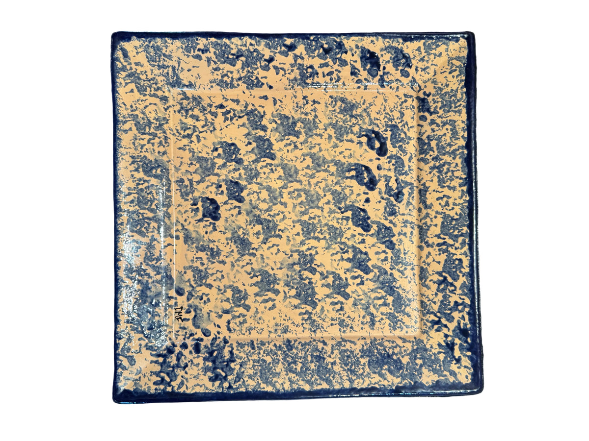 Blue Speckled Square Tray