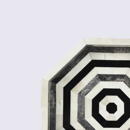 Bone inlay decorative tray featuring Athens Dionysis design by ST x OH, measuring 12x12 inches, showcasing intricate craftsmanship and pattern.