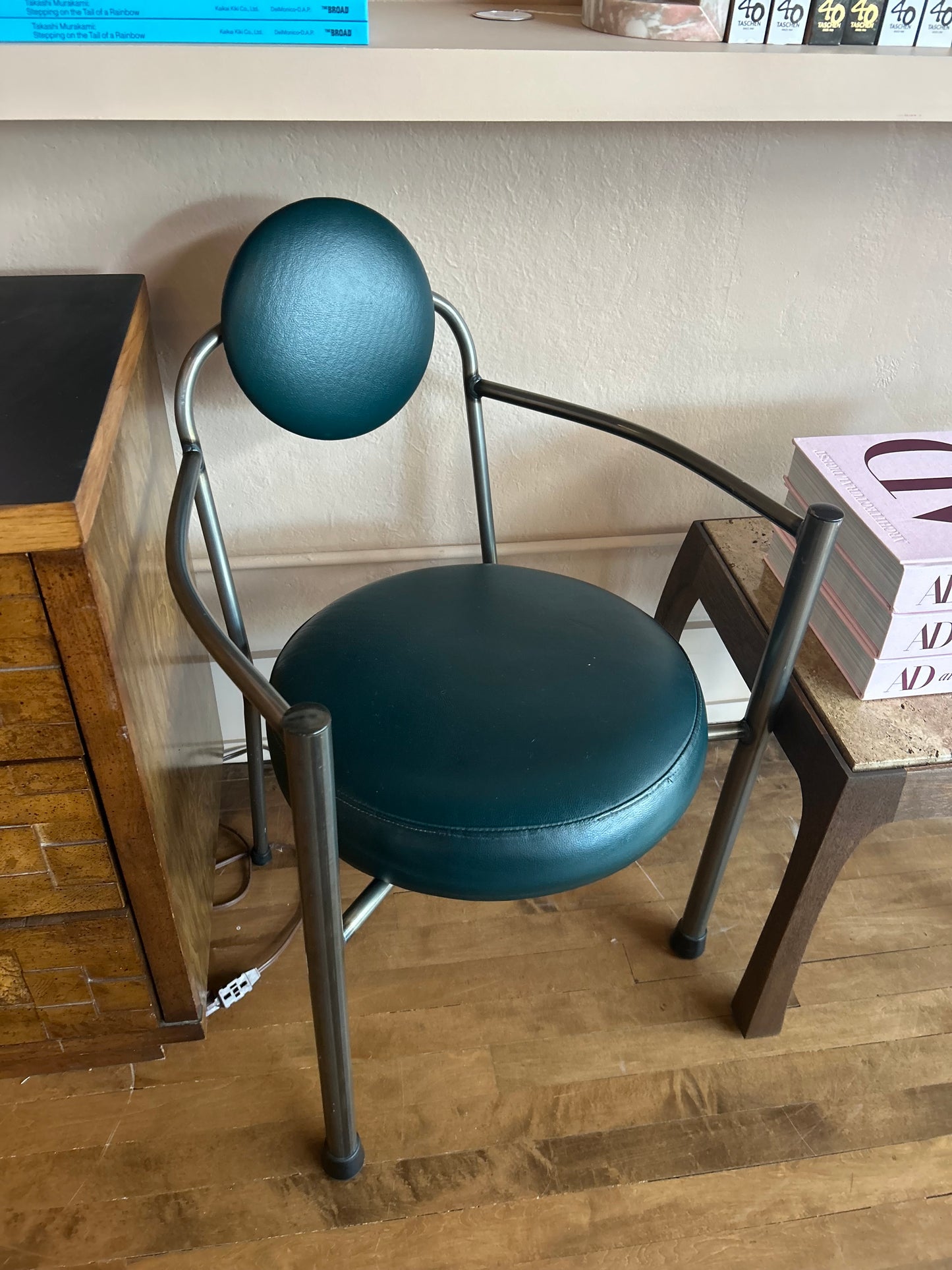Pair of Post Mod Steel Chairs by The Vault Creative with sleek, modern design and sturdy steel frames.