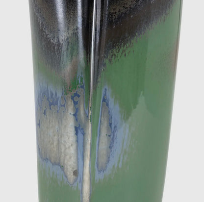Ferdinand tall ceramic vase by The Vault Creative with a sleek, modern design and neutral finish, ideal for decorative floral arrangements.