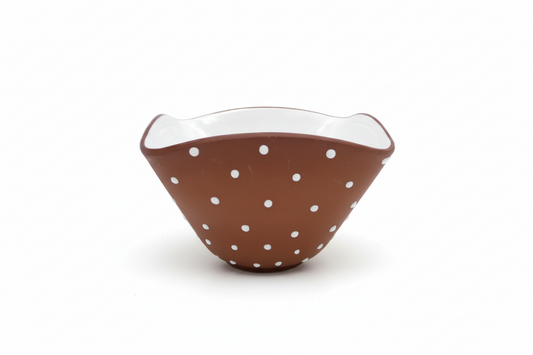Polka dots brown Graveren Norsk Vintage bowl