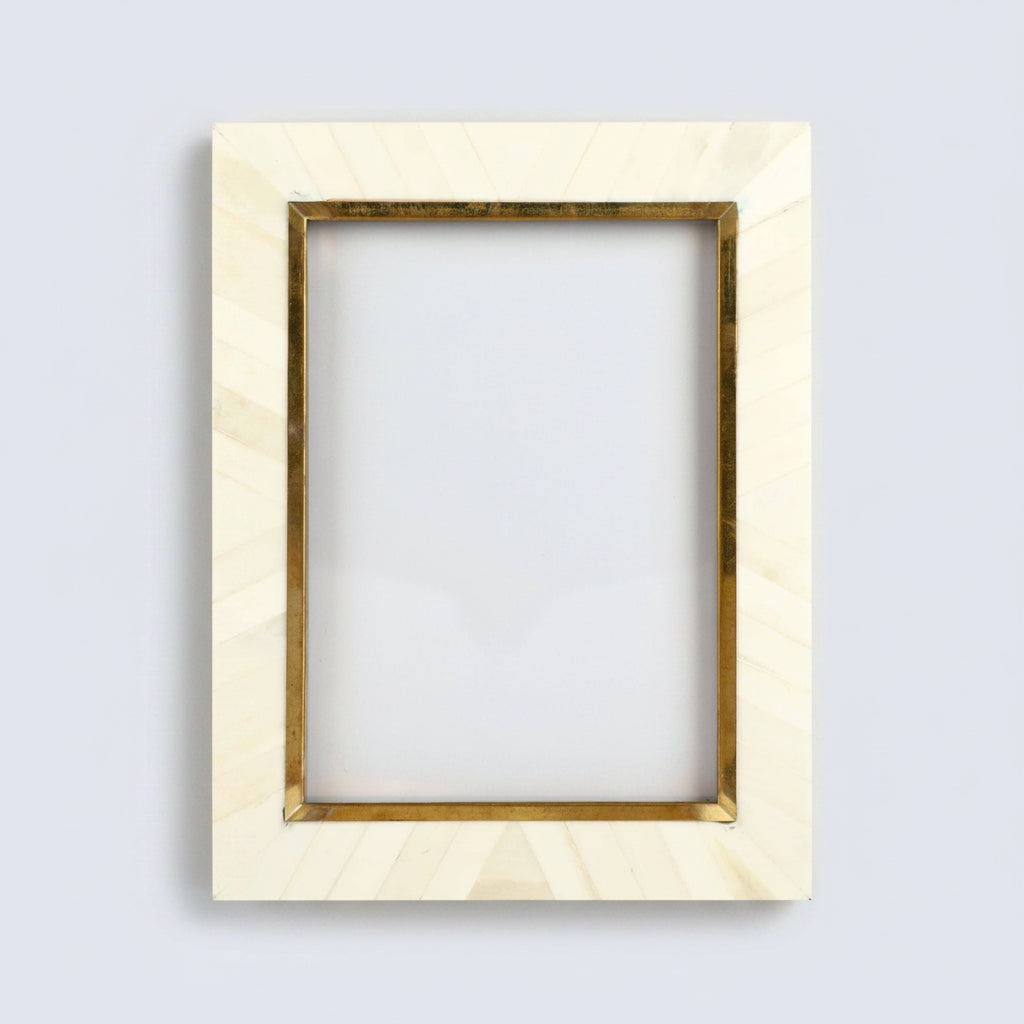 Brass and Bone Inlay Picture Frame 5x7