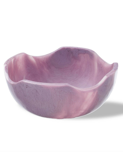 Wavy resin bowl by The Vault Creative with a glossy finish and organic wave design, perfect for decorative or functional use.