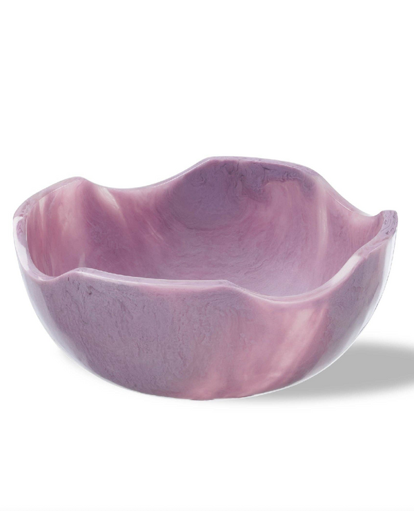 Wavy resin bowl by The Vault Creative with a glossy finish and organic wave design, perfect for decorative or functional use.