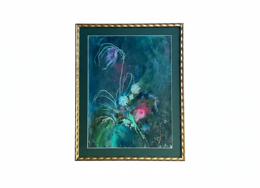 Vibrant floral artwork titled Roslyne Smith Floral Study II by The Vault Creative, showcasing colorful botanical illustrations.