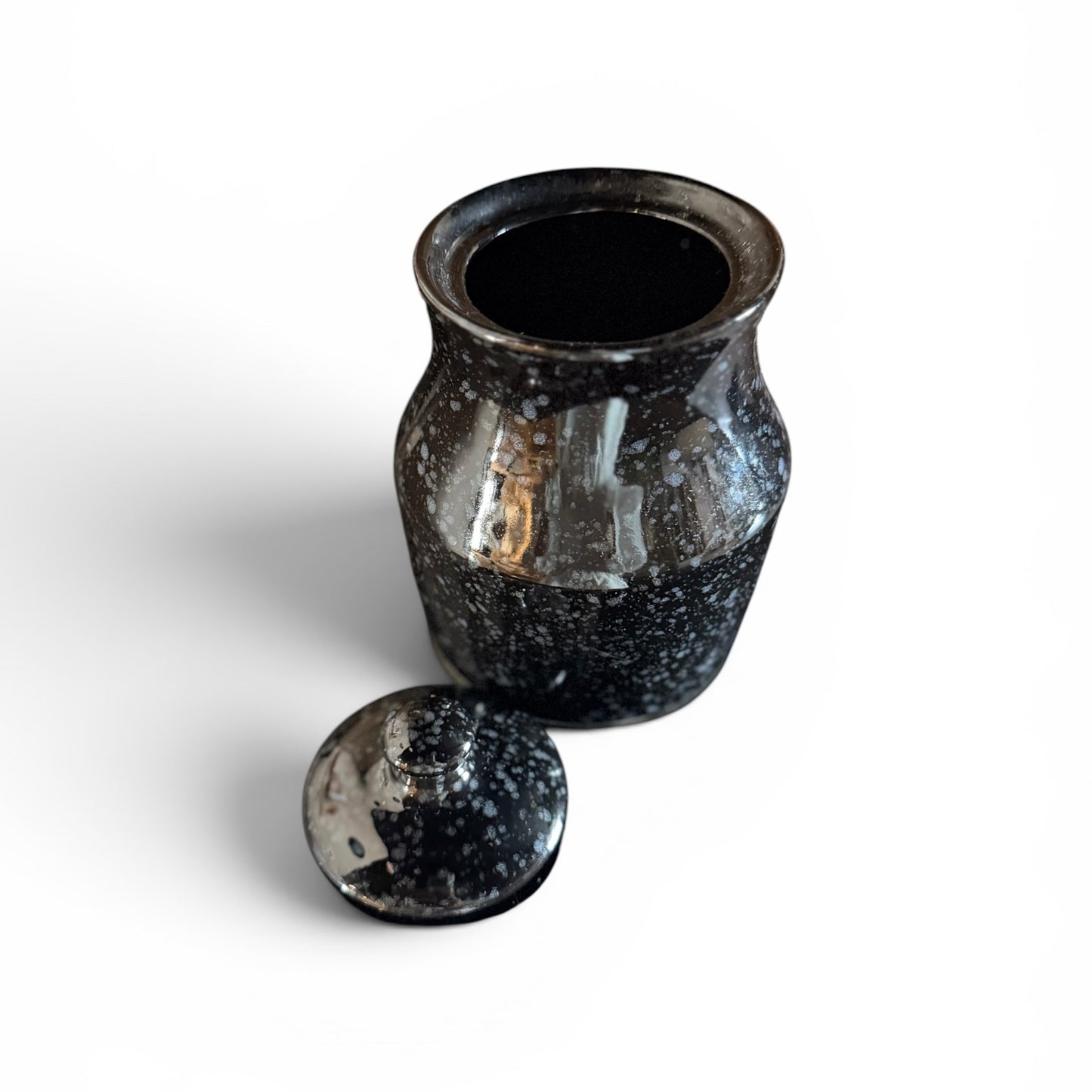 Black Stoneware Speckled Canister