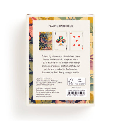 Liberty Archive playing card deck by Chronicle Books, featuring vintage-style illustrated cards spread out on a surface.
