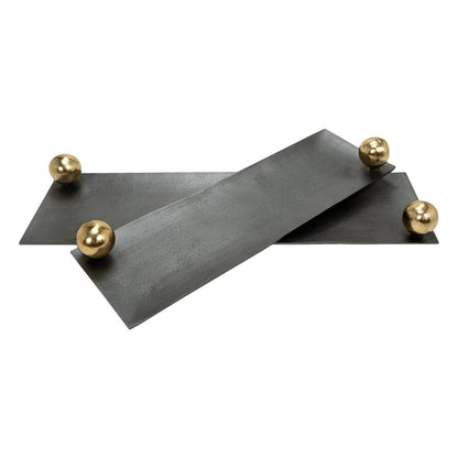 The Vault Creative Fenley Tray tabletop organizer with a sleek wooden finish, perfect for holding small items or decor.