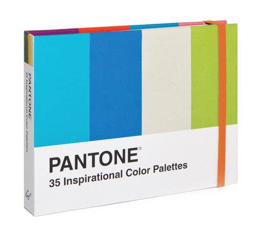 Pantone 35 Inspirational Color Palettes book cover featuring vibrant color swatches and design elements by Chronicle Books.
