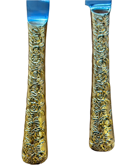 Goldplate flatware with 8 settings from The Vault Creative, featuring sleek, polished silverware with a modern design.