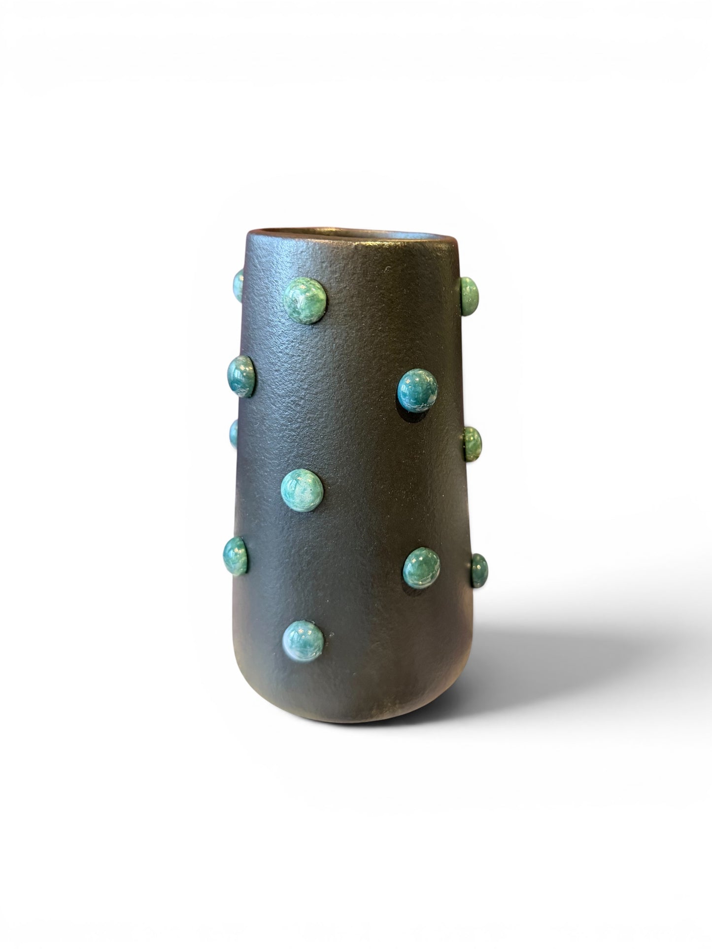 Stone-studded 6-inch vase by The Vault Creative featuring a textured surface and elegant design, perfect for decorative floral displays.