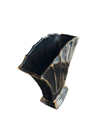 Black & Gold Fan Vase