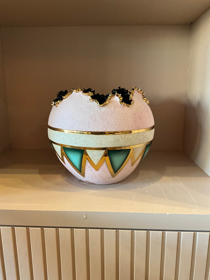 Sharon Penn 22k gold and pink ceramic vase by The Vault Creative, featuring a sleek, modern vessel design.