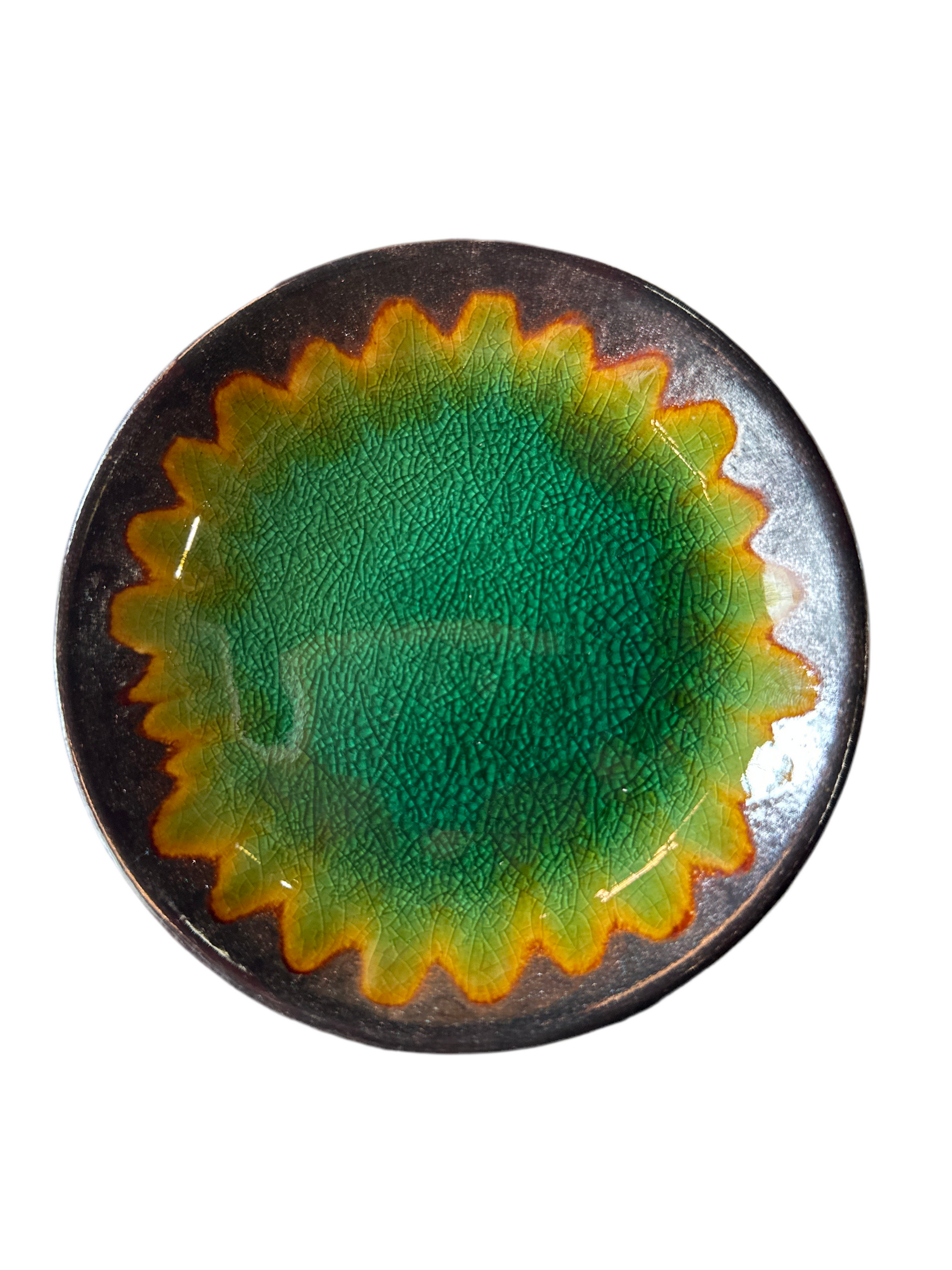 Vintage ceramic jewelry dish by Ozmun Home, decorative plate with intricate patterns, ideal for storing jewelry and accessories.