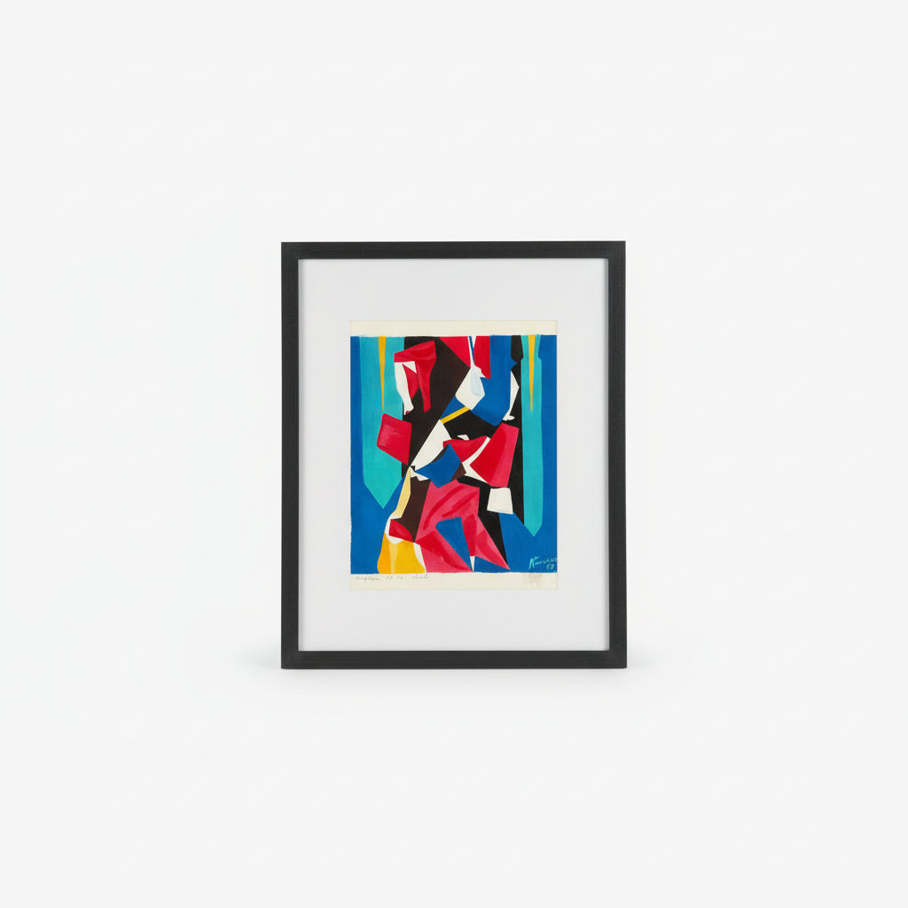 Abstract red and blue artwork titled ‘89’ by The Vault Creative, showcasing vibrant, modern abstract design with bold colors.