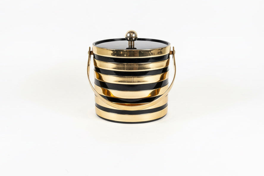 Vintage ice bucket by The Vault Creative with metallic finish and classic design, perfect for stylish beverage chilling.