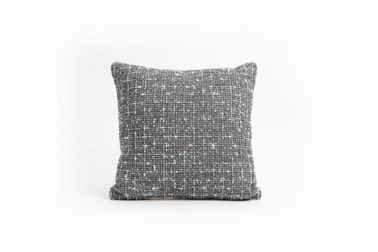 Candy gray sparkle pillow by The Vault Creative showing a plush decorative pillow with a shimmering gray fabric and subtle sparkle details.