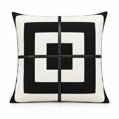 STS Leather and Canvas Throw Pillow