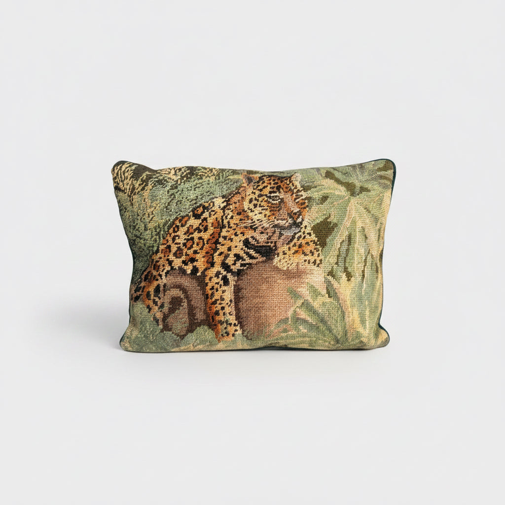 Needlepoint Leopard Pillow