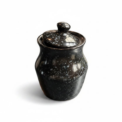 Stoneware Speckled Canister 7” Jar