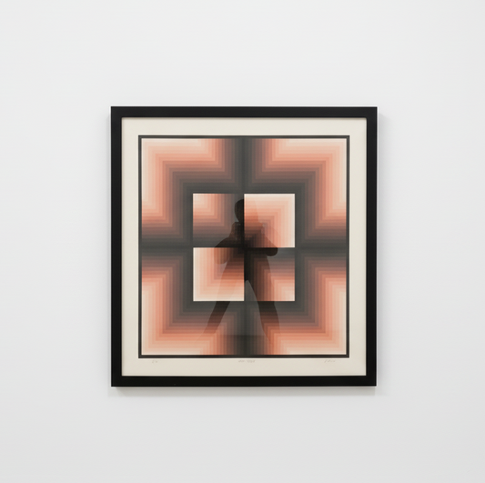 Colorful "Window Motif" art print by The Vault Creative, featuring abstract windowpane design on textured paper.