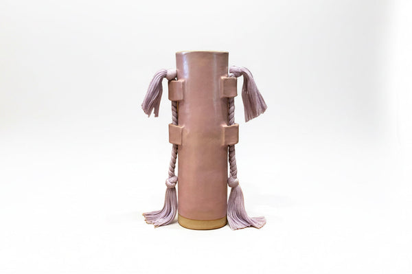 Lilac ceramic vase by Karen Tinney for The Vault Creative, showcasing a sleek, modern design with a smooth finish.