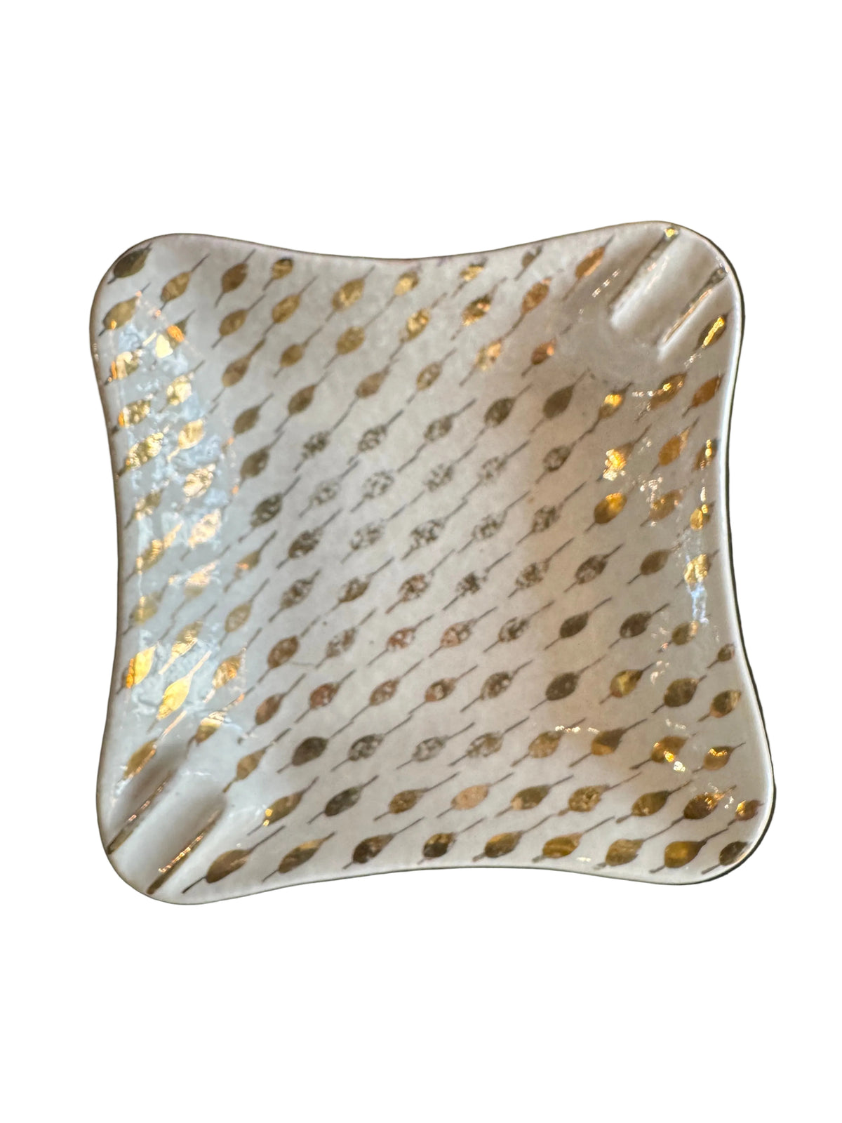Mid-Century Gold Ceramic Dish