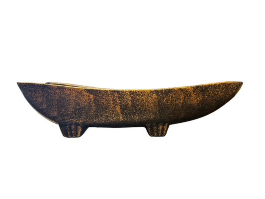 Black & Gold Footed Bowl