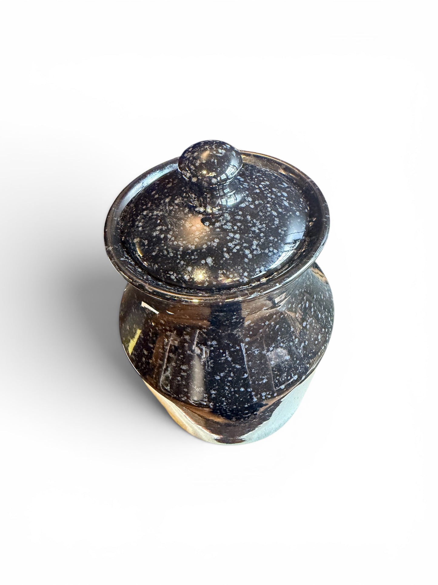 Stoneware Speckled Canister 10” Jar