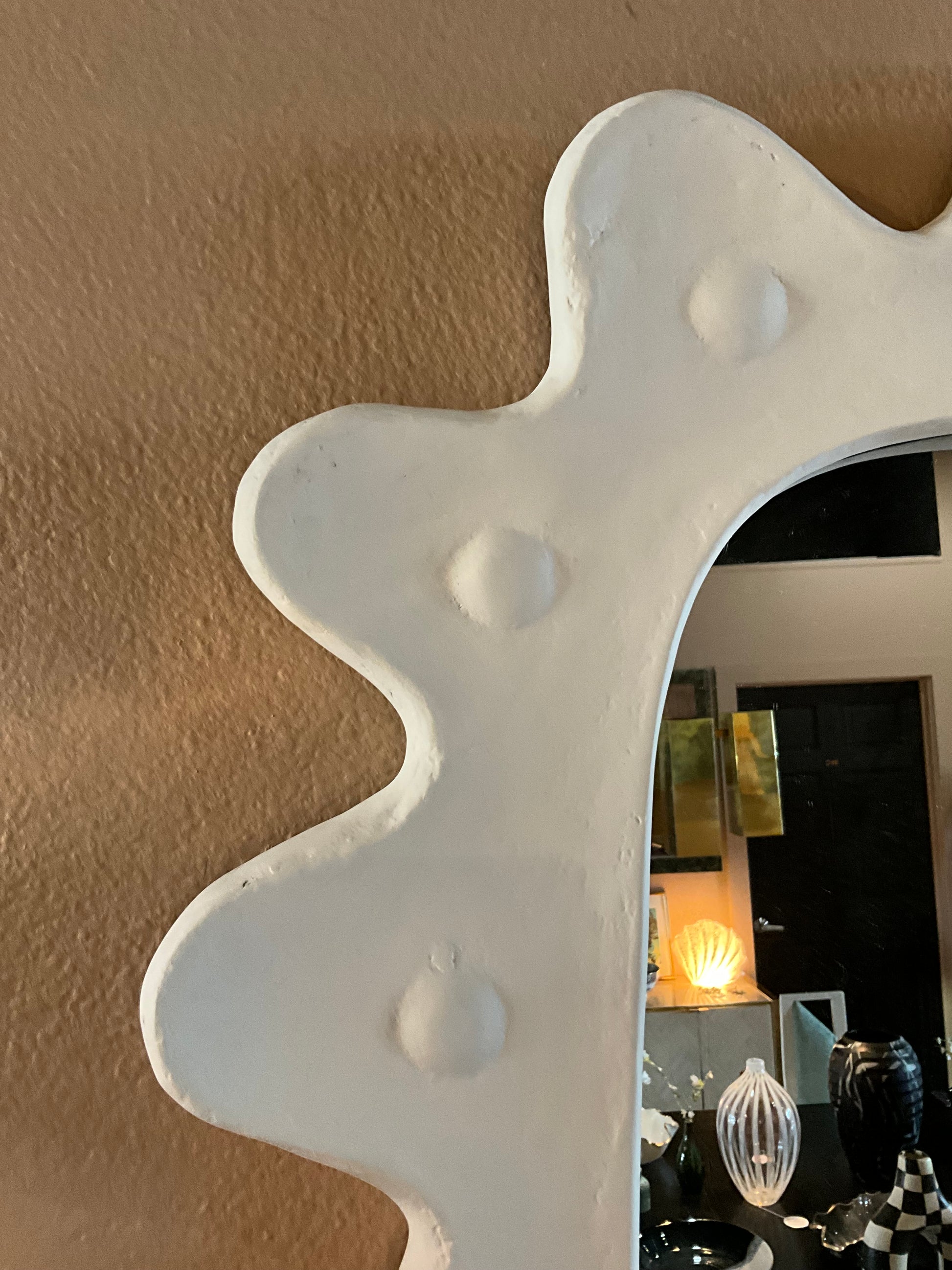 French scallop mirror by ST x OH featuring a decorative scalloped edge and elegant frame design.
