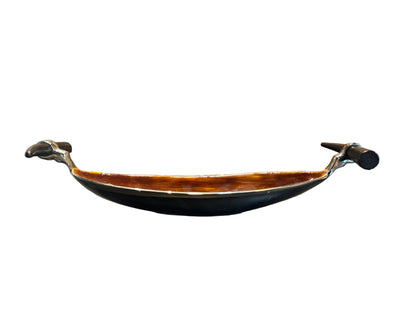 Amber & Black Decorative Bowl