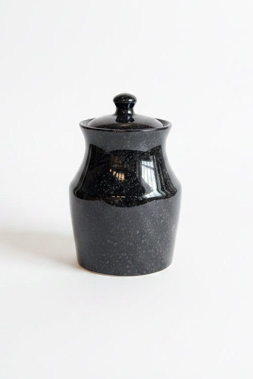 Stoneware Speckled Canister 10” Jar
