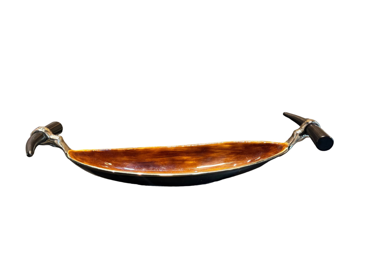 Amber & Black Decorative Bowl