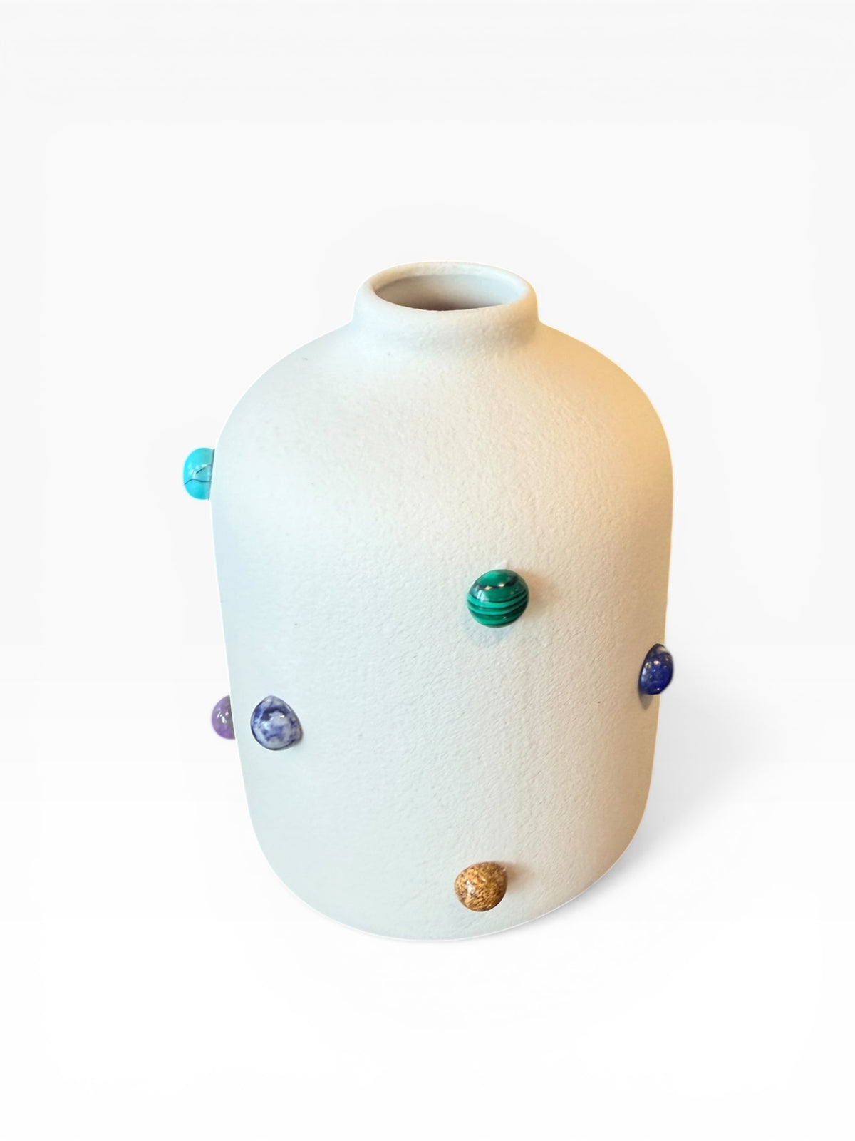 Phoebe P. Grunsfeld June Bud Vase with floral design, ceramic body, and elegant shape, perfect for small flower arrangements.
