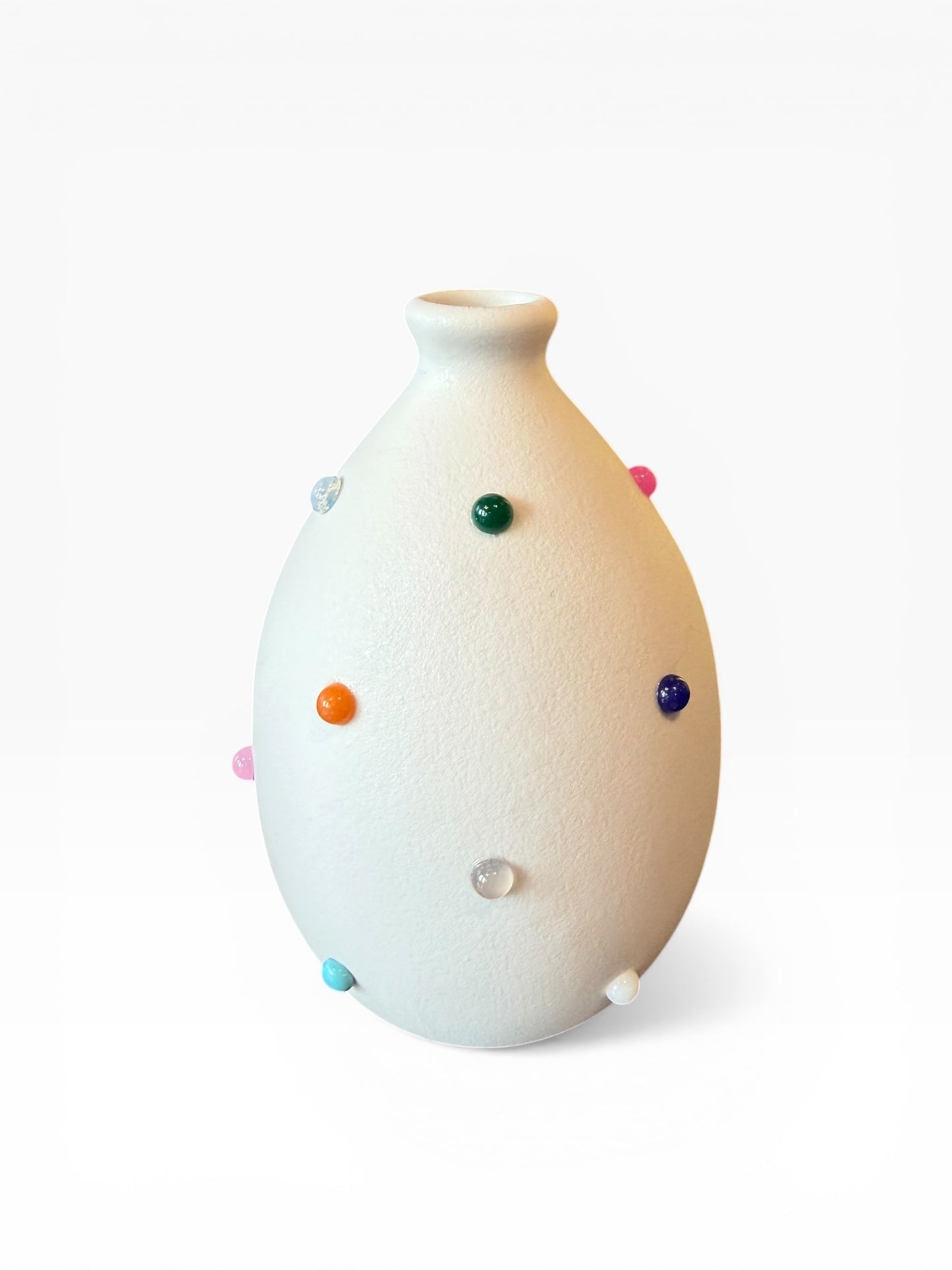 P. Grunsfeld Katie Bud Vase by The Vault Creative, white ceramic with a sleek, modern design for floral arrangements.