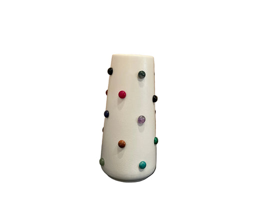 P.Grunsfeld 8” Multicolored Stone Vase