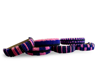 Set of six beaded napkin rings from The Vault Creative, decorative accessories for table settings.