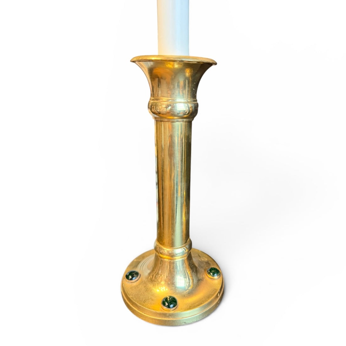 Vintage Brass and Onyx Candle Sticks