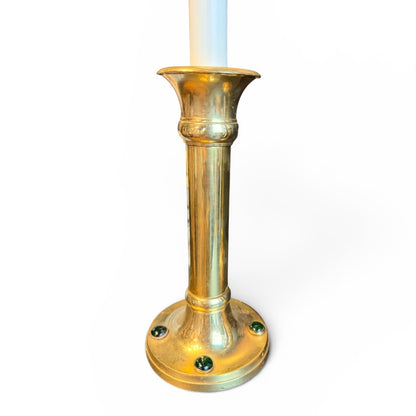 Vintage Brass and Onyx Candle Sticks