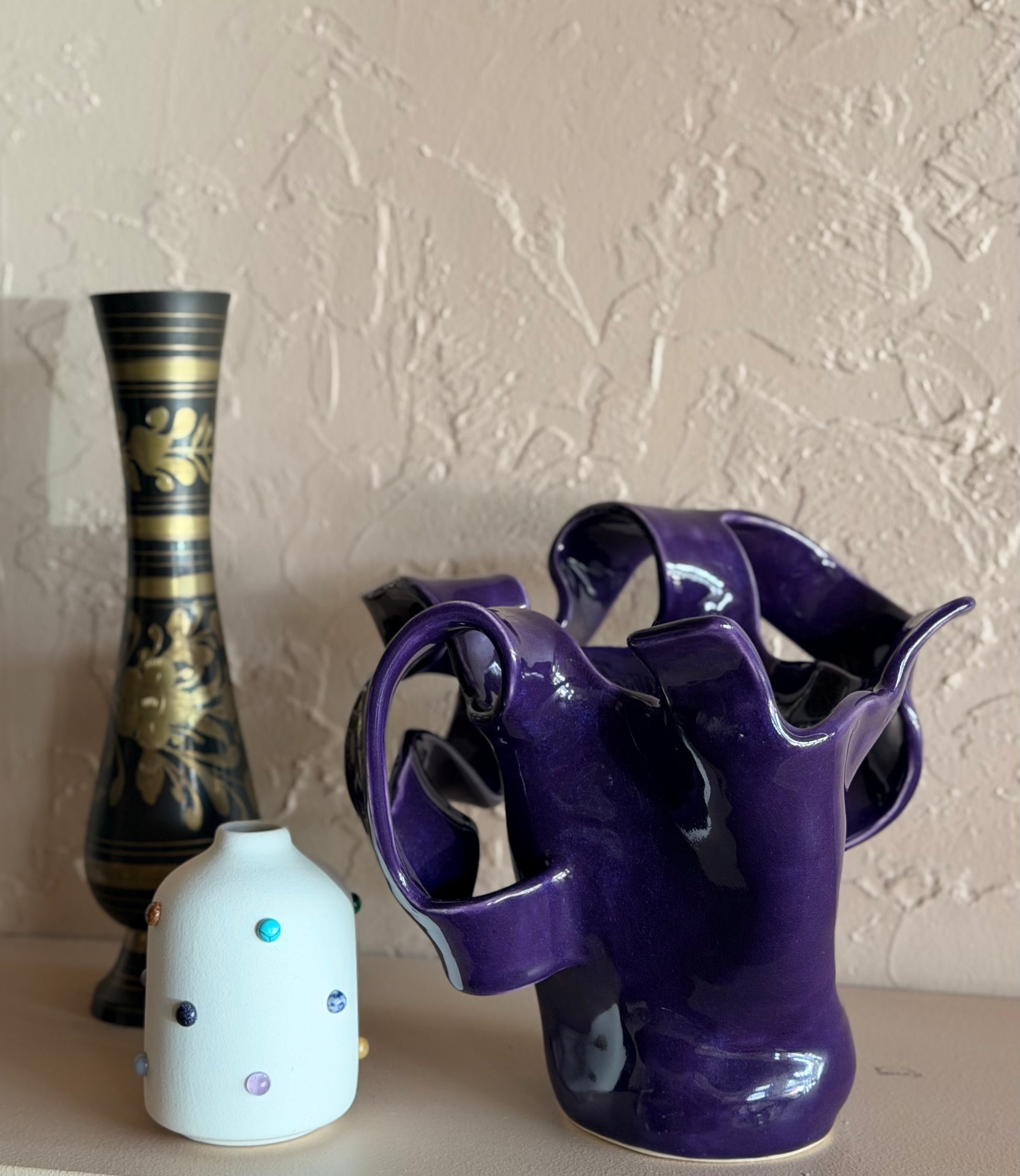 Maggie Petite Vase by The Vault Creative, ceramic flower vase with a smooth, rounded design in neutral tones.