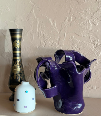 Maggie Petite Vase by The Vault Creative, ceramic flower vase with a smooth, rounded design in neutral tones.