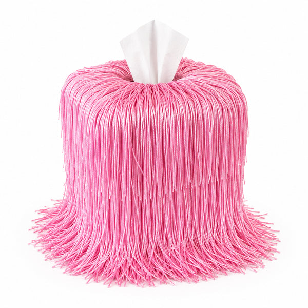 Hot Pink Fringe Tissue Box