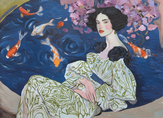 The Garden Sea signed print by Rebecca Aldernet from The Vault Creative, featuring a vibrant, detailed watercolor landscape.