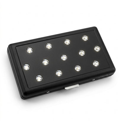 P.Grunsfeld Black Cigarette Case with Iridescent Oil Slick Gems