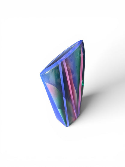 Post Mod Jewel Tone Vessel by The Vault Creative featuring a colorful, geometric ceramic design with a modern, artistic style.