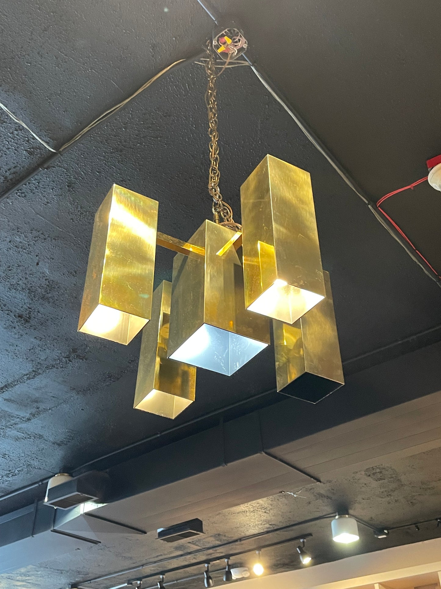 Mid Century Brass Chandelier