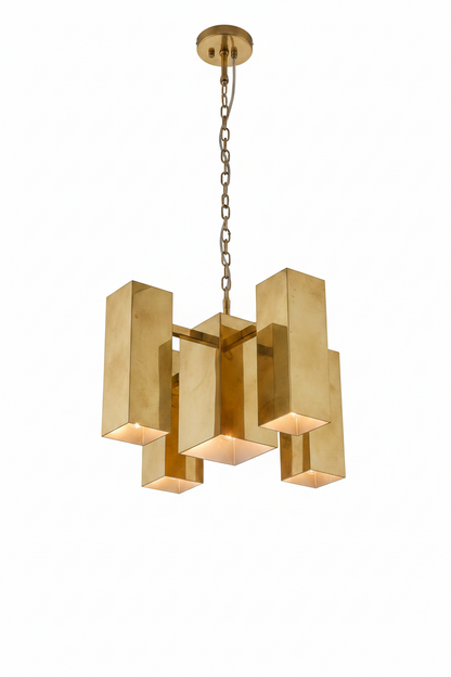 Mid Century Brass Chandelier