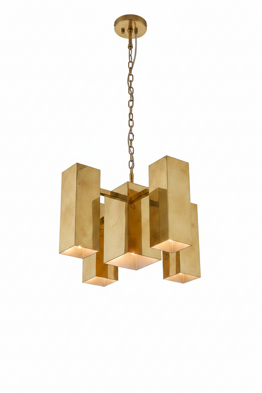 Mid Century Brass Chandelier