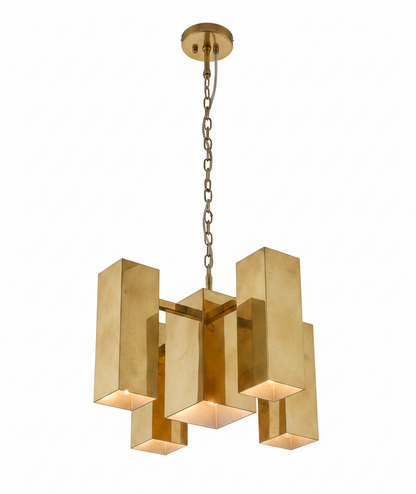 Mid Century Brass Chandelier